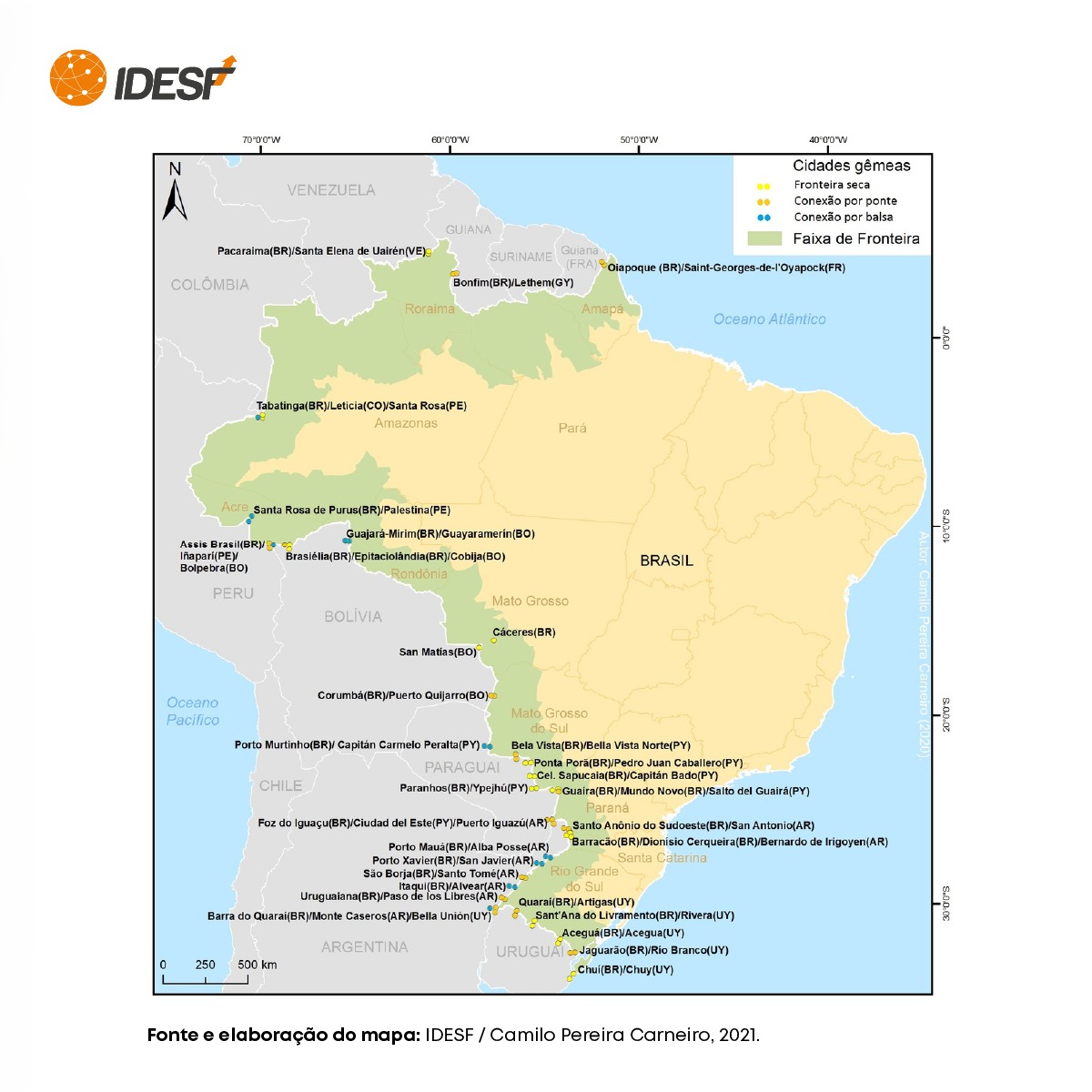 As fronteiras do Brasil e as pontes como mecanismo de integração IDESF As fronteiras do Brasil e as pontes como mecanismo de integração IDESF